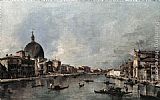 Santa Paintings - The Grand Canal with San Simeone Piccolo and Santa Lucia by Francesco Guardi